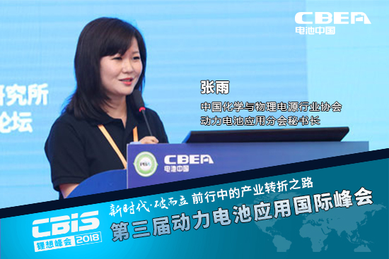 張雨，中國化學與物理電源行業協會動力電池應用分會秘書長